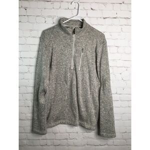 Woolrich women’s Large 1/4 Zip Pullover Gray Fleece Lined‎ Sweater